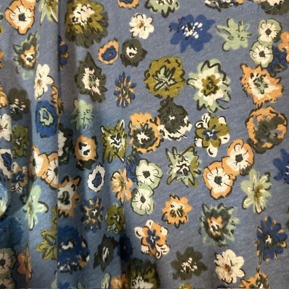 Sonoma Blue Floral Flutter Short Sleeve Scoop Neck T-Shirt Women Sz 0X - Picture 6 of 7